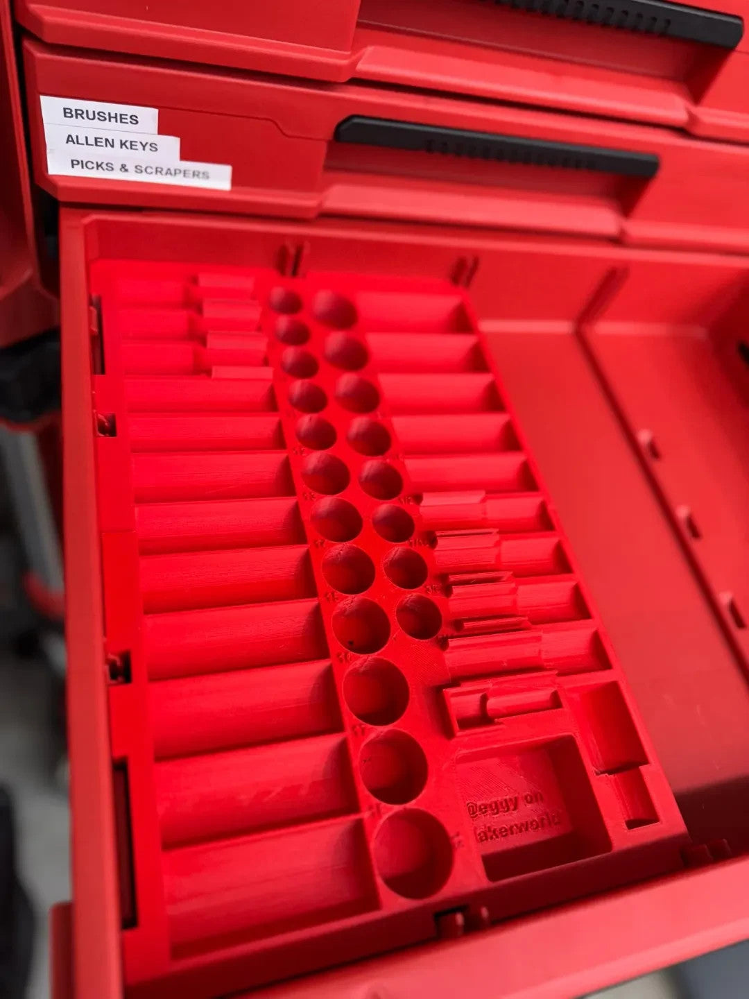 3D Printed Milwaukee Packout 4 Drawer Socket Organizer 3/8 inch 43PC Insert Tray