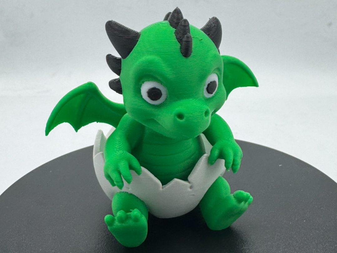 Cute Chibi Baby Dragon Hatchling Sitting in Egg
