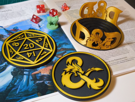 D&D Coaster Set with Holder