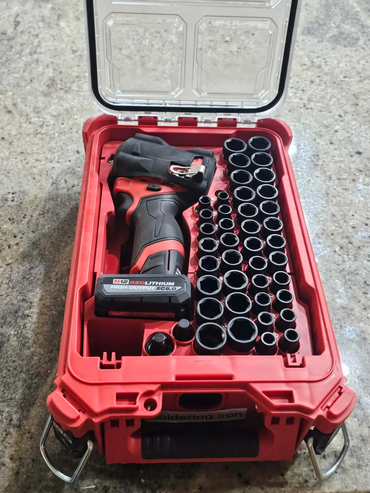 Milwaukee Packout Insert M12 Impact Wrench 3/8" Socket Holder