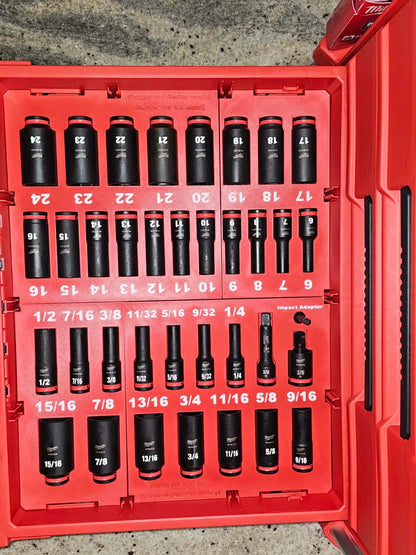 3/8in 36PC Socket Packout Insert For Dual 4-Drawer Milwaukee