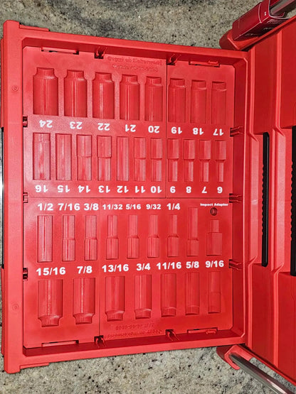 3/8in 36PC Socket Packout Insert For Dual 4-Drawer Milwaukee