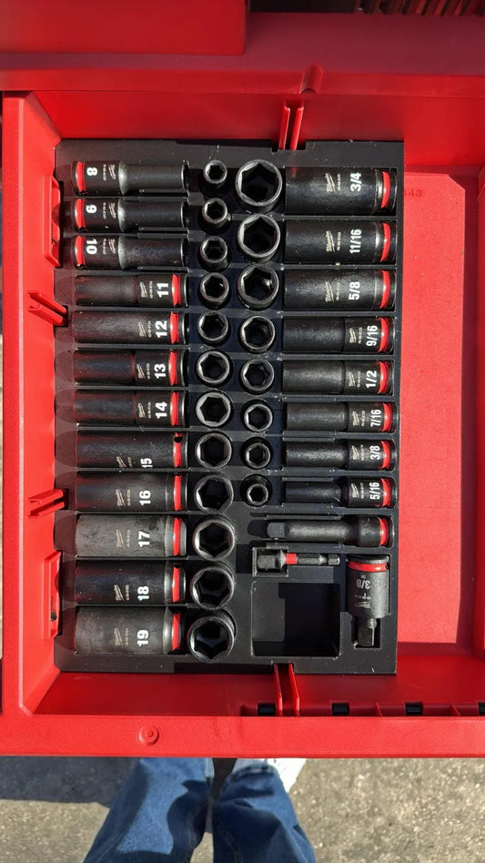 Milwaukee 2 or 3 Drawer insert 3/8in 43PC Socket Set