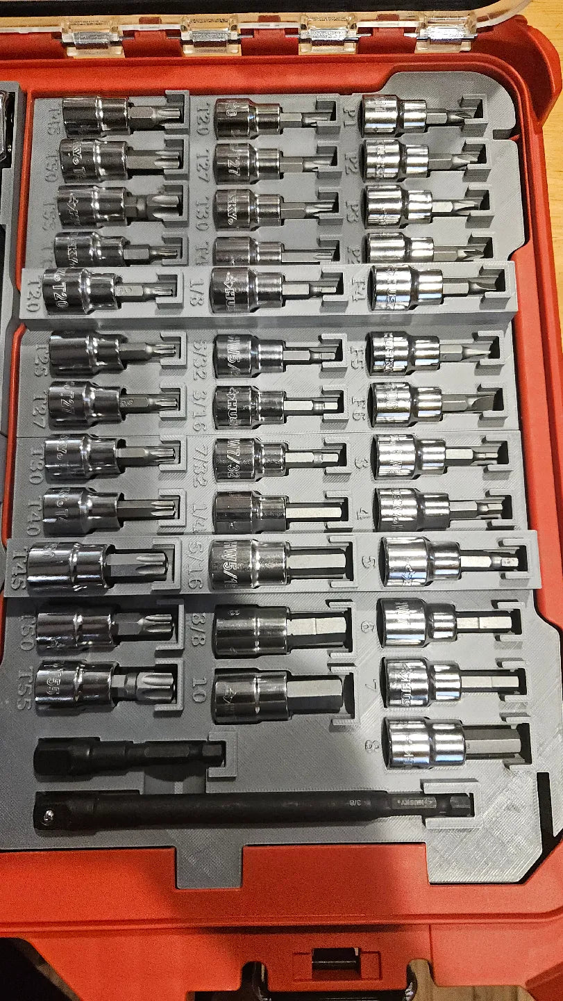 Milwaukee packout 11 compartment slim right side Husky 37pc Bit set