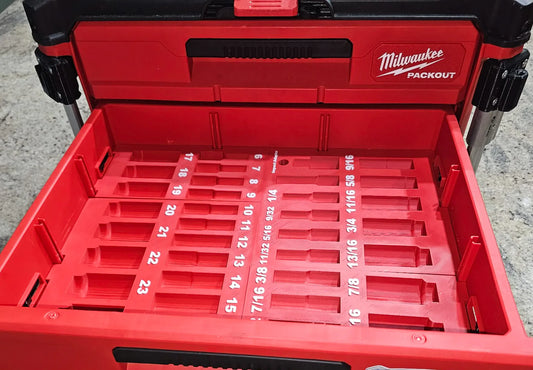 Dual 2 or 3 Drawer 3/8in 36PC Socket Packout Insert