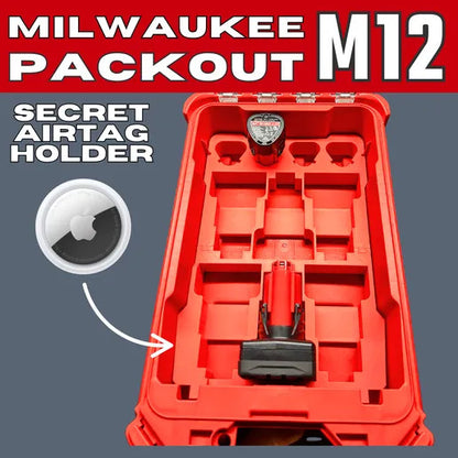 Milwaukee Packout Insert - M12 Batteries - 10x Batteries & Airtag - Secure your batteries. Track your box