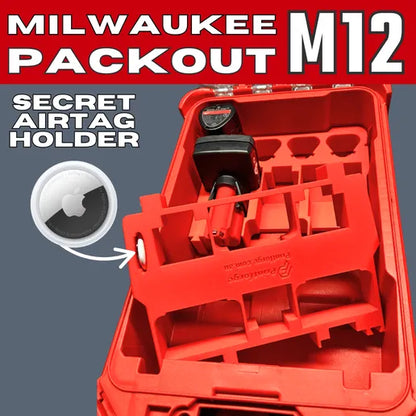Milwaukee Packout Insert - M12 Batteries - 10x Batteries & Airtag - Secure your batteries. Track your box