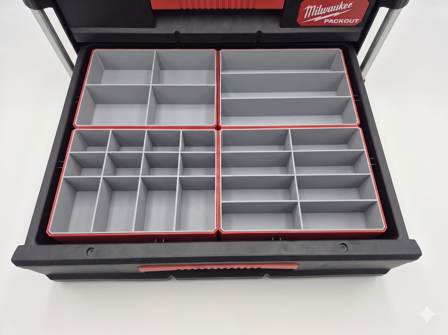 Milwaukee Packout 3 Drawer Large Bins and Inserts (8 pieces)