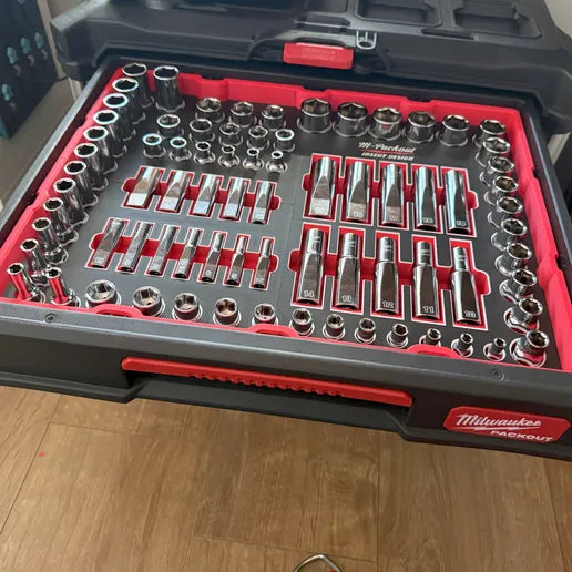 Milwaukee Packout 4 Drawer 4932493189 insert for Sockets 1/4-3/8-1/2 Metric